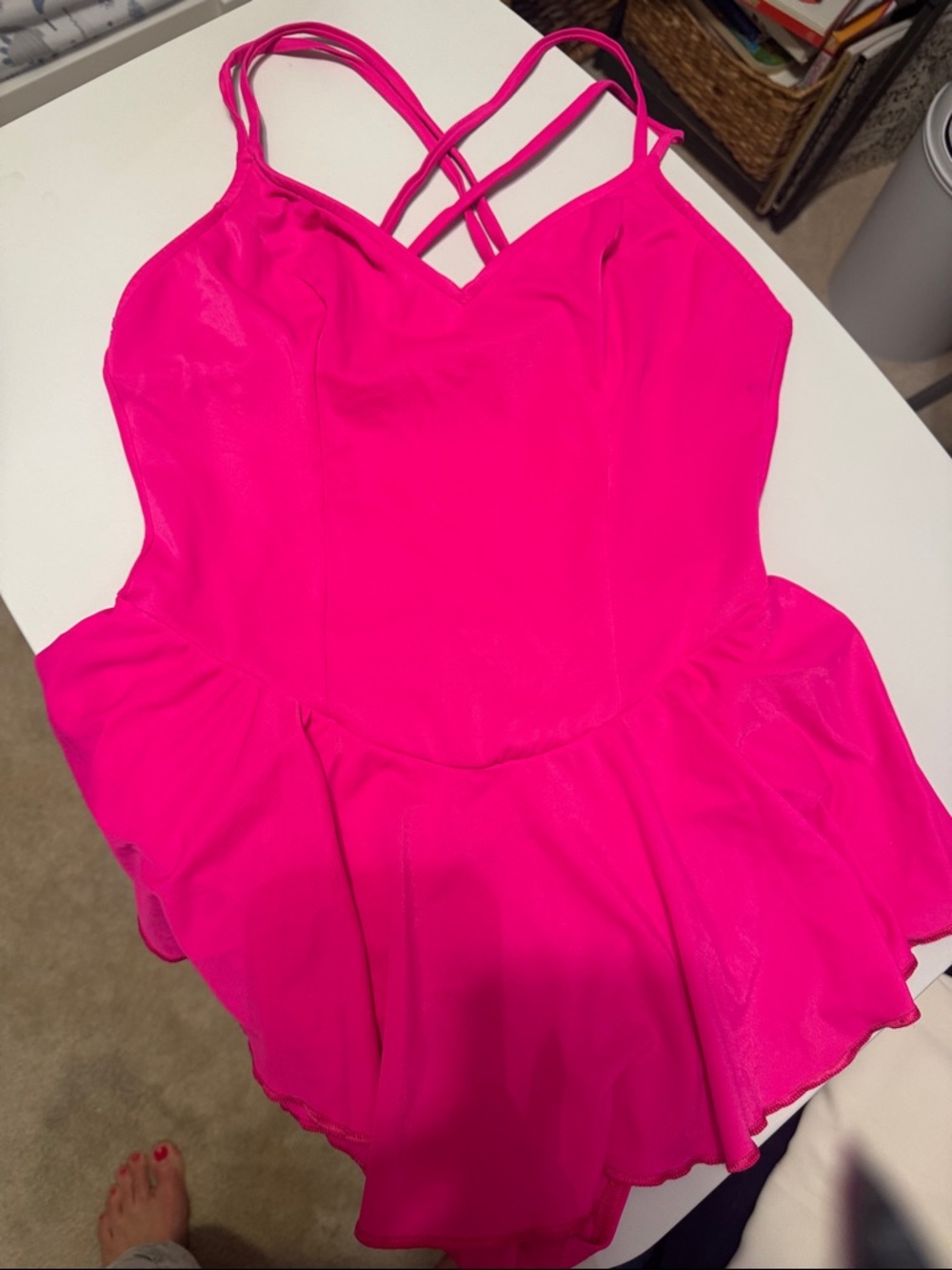 Talbots Hot Pink Peplum One-Piece Swimsuit